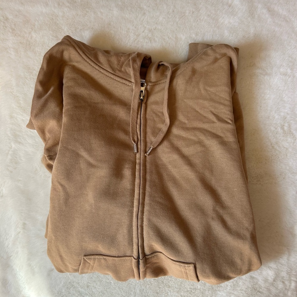 H&M tan zip up hoodie